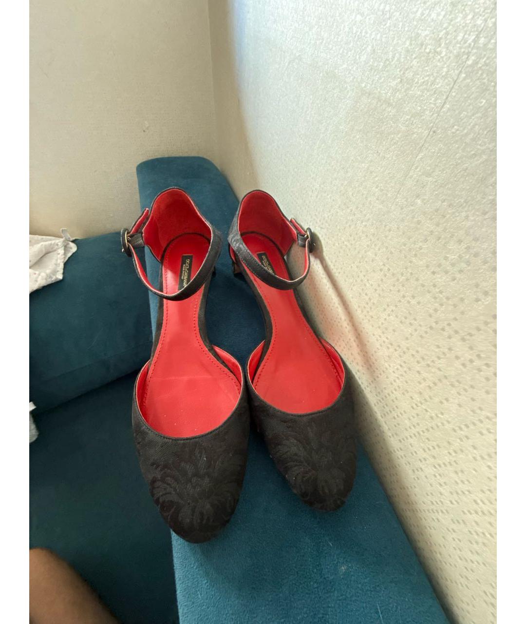 DOLCE&GABBANA Черные текстильные туфли, фото 2