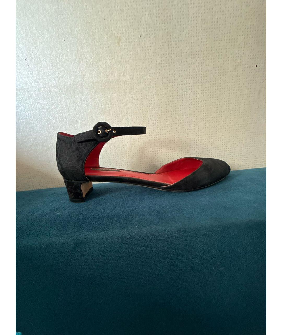 DOLCE&GABBANA Черные текстильные туфли, фото 5