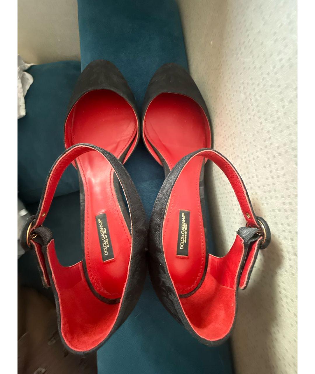 DOLCE&GABBANA Черные текстильные туфли, фото 3