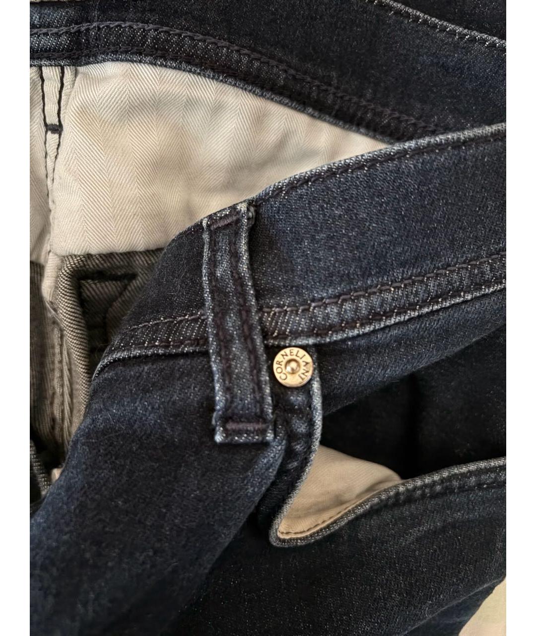 CORNELIANI Темно-синие хлопко-кашемировые джинсы слим, фото 6