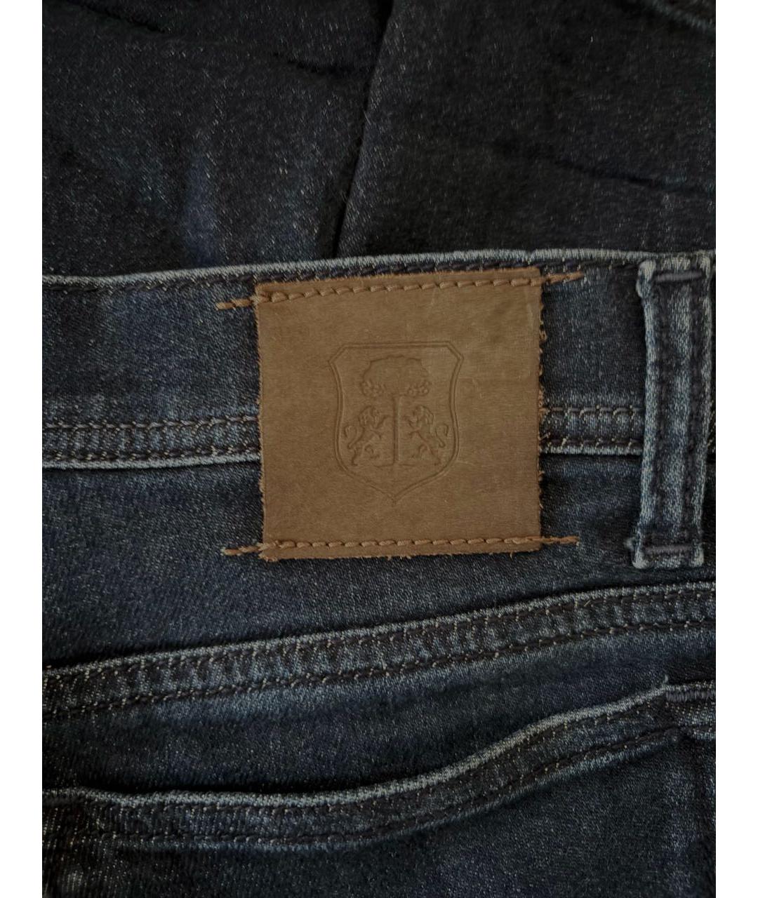 CORNELIANI Темно-синие хлопко-кашемировые джинсы слим, фото 7