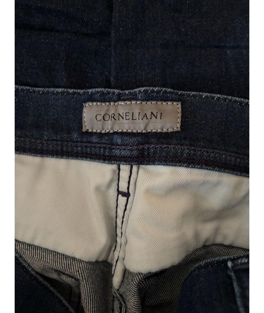 CORNELIANI Темно-синие хлопко-кашемировые джинсы слим, фото 3