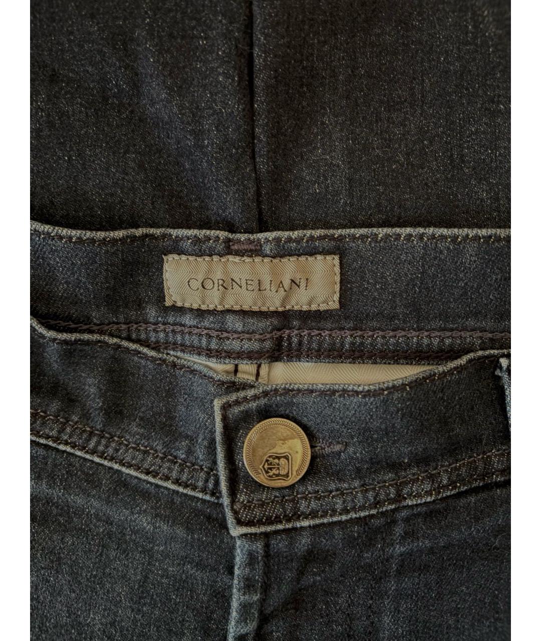 CORNELIANI Темно-синие хлопко-кашемировые джинсы слим, фото 8