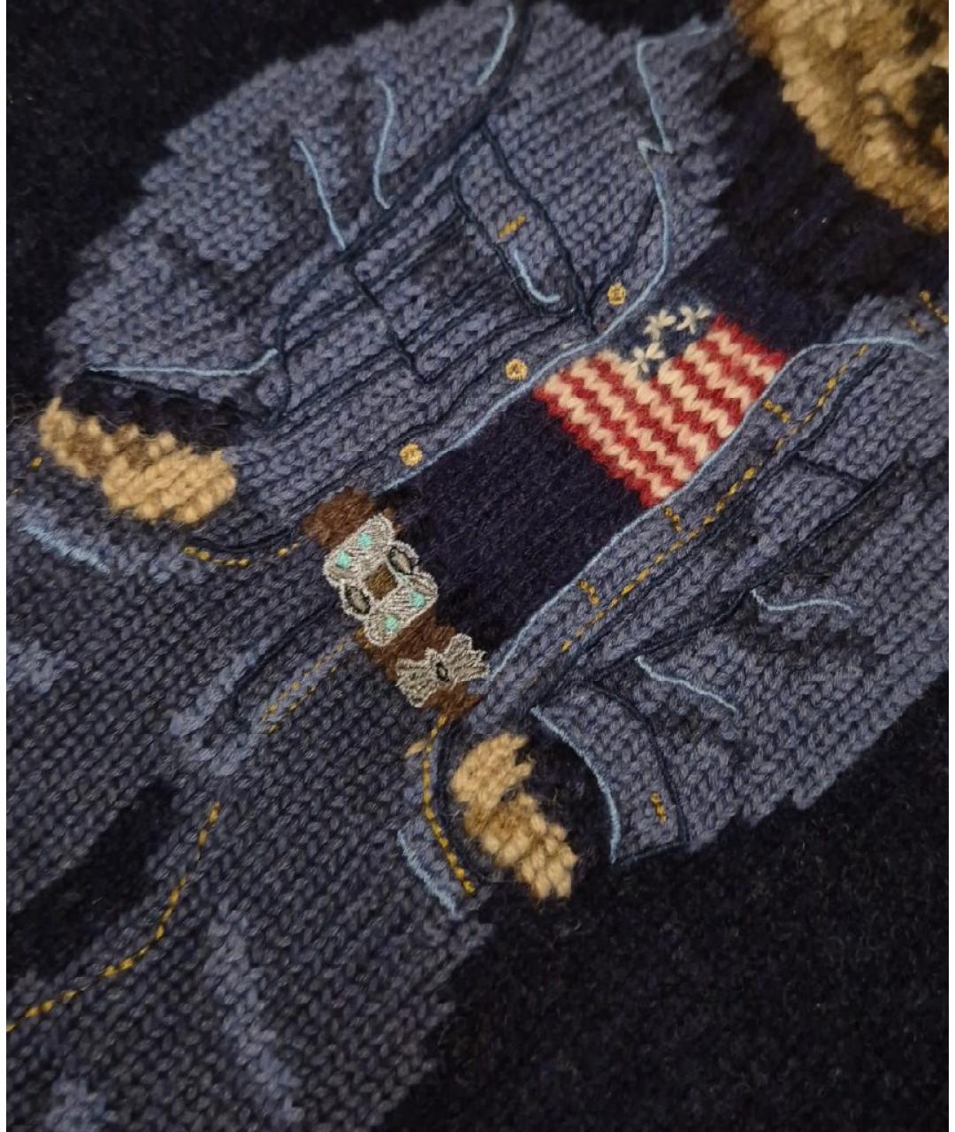 POLO RALPH LAUREN Темно-синий шерстяной джемпер / свитер, фото 9