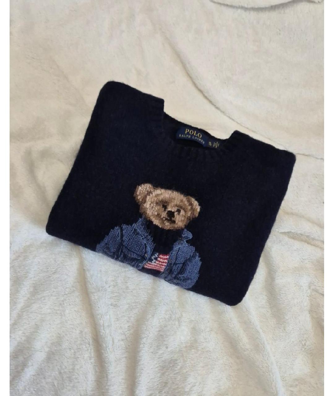 POLO RALPH LAUREN Темно-синий шерстяной джемпер / свитер, фото 5