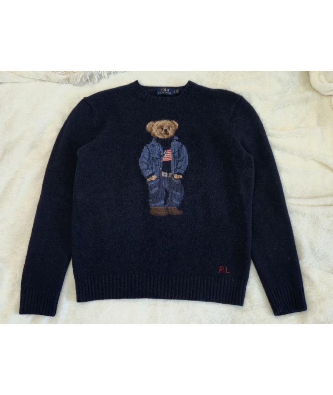 POLO RALPH LAUREN Темно-синий шерстяной джемпер / свитер, фото 6