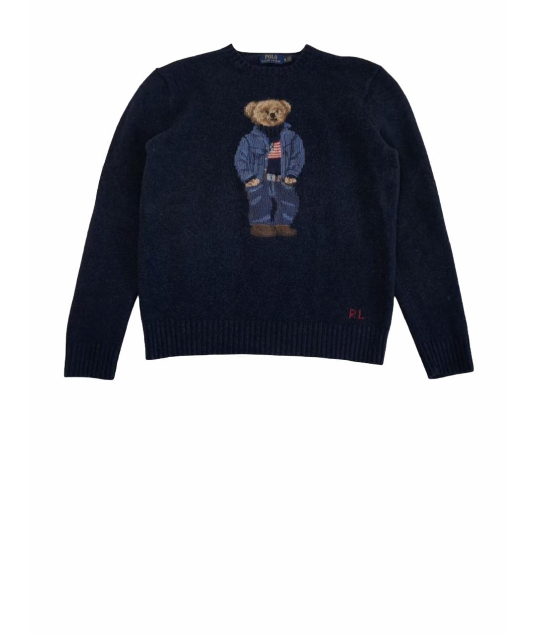 POLO RALPH LAUREN Темно-синий шерстяной джемпер / свитер, фото 1