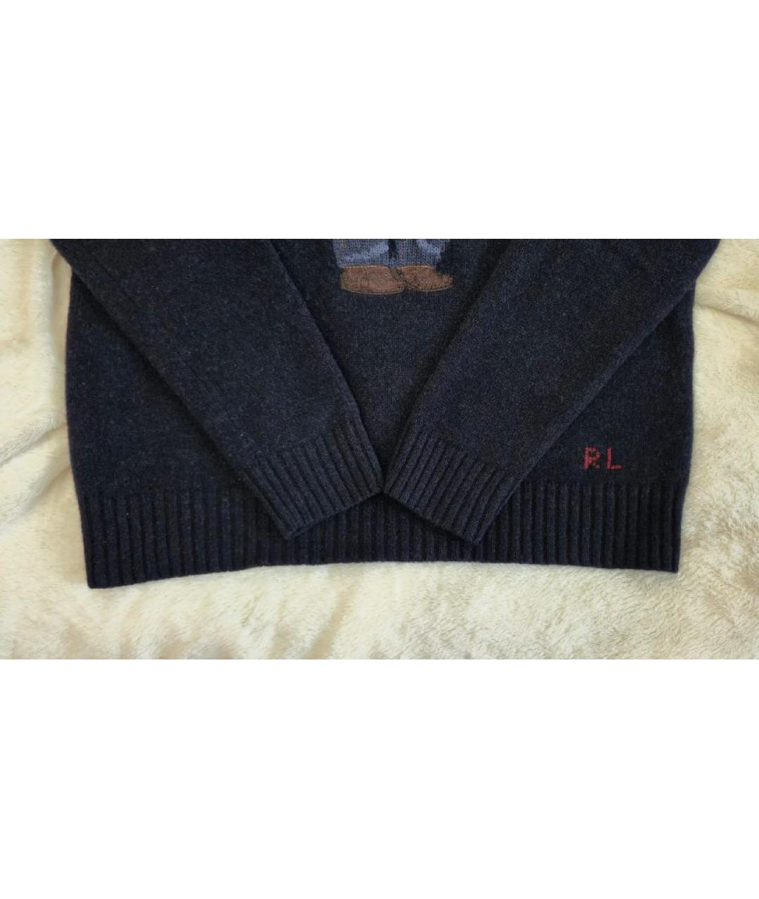 POLO RALPH LAUREN Темно-синий шерстяной джемпер / свитер, фото 8