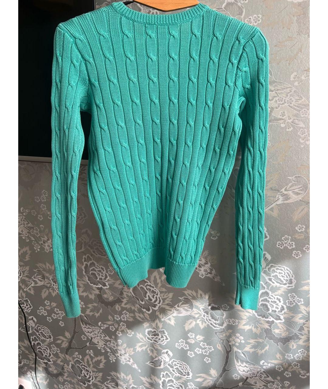 RALPH LAUREN Бирюзовый хлопковый джемпер / свитер, фото 2