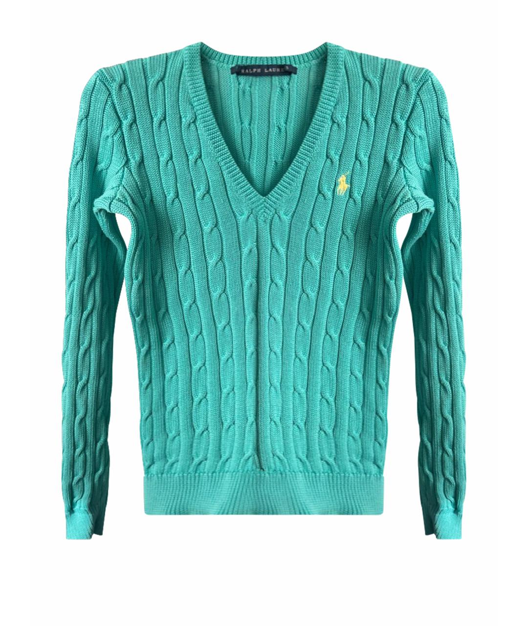 RALPH LAUREN Бирюзовый хлопковый джемпер / свитер, фото 1