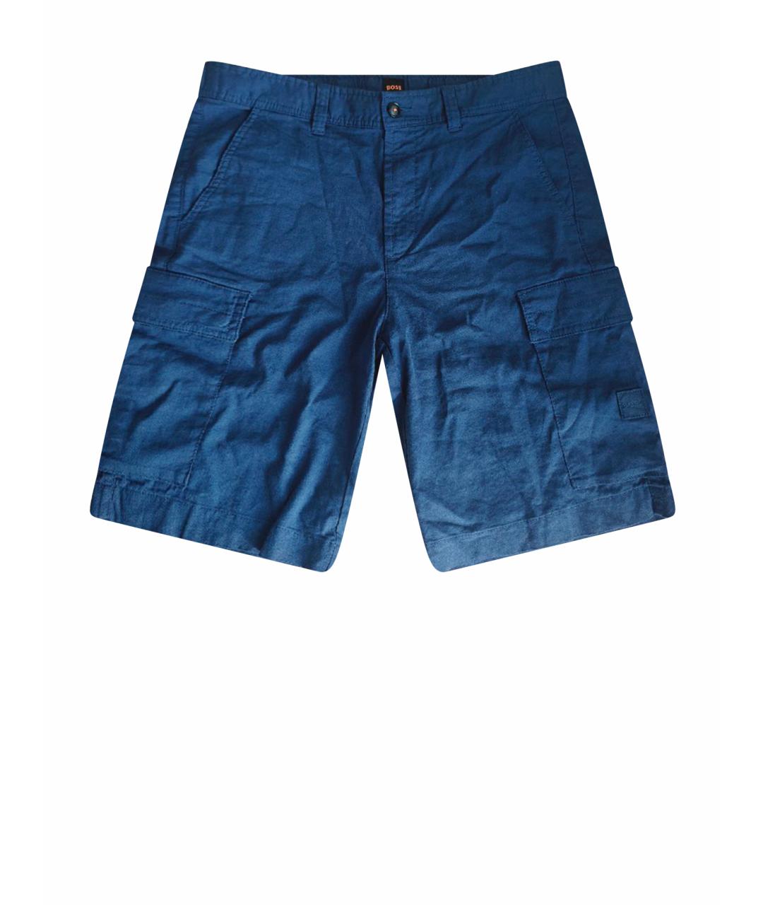 HUGO BOSS Синие льняные шорты, фото 1
