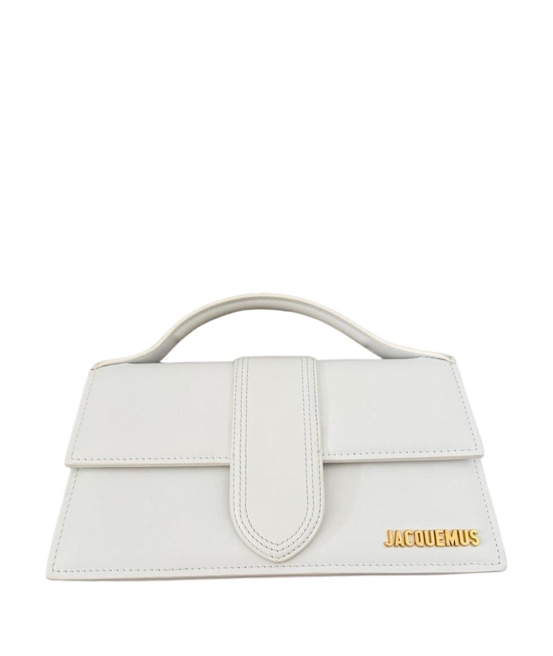 JACQUEMUS Белая кожаная сумка с короткими ручками, фото 1