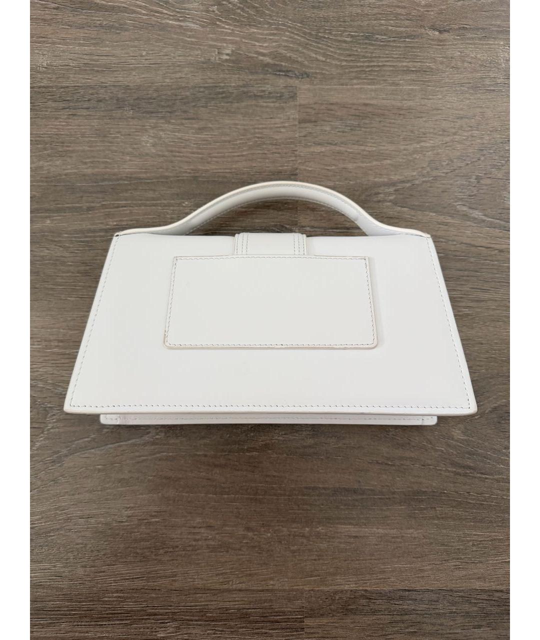 JACQUEMUS Белая кожаная сумка с короткими ручками, фото 2
