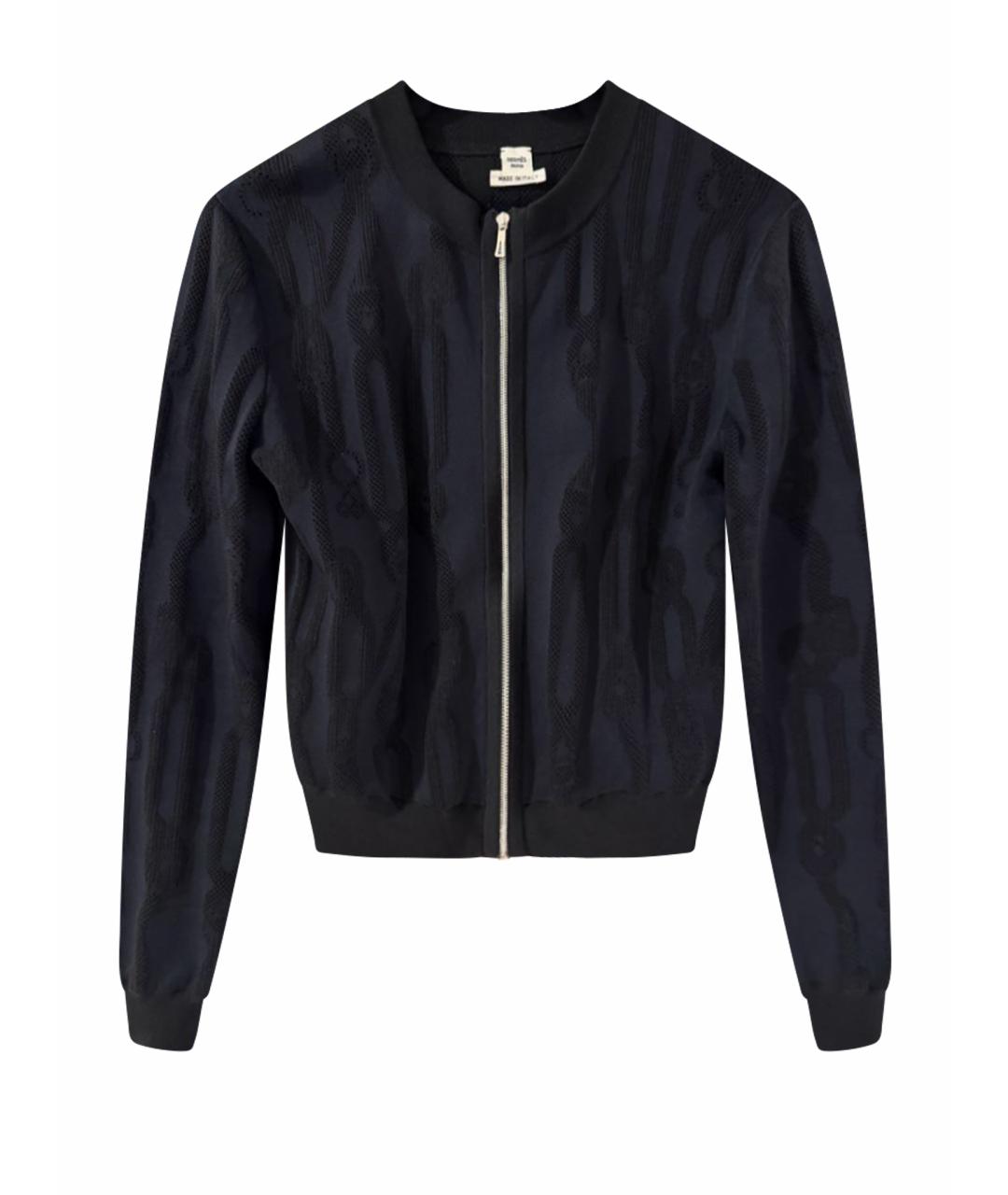 HERMES Черный шелковый кардиган, фото 1