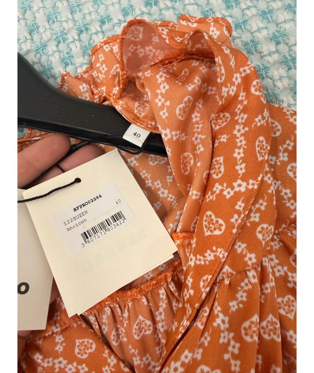 SANDRO Оранжевое полиэстеровое повседневное платье, фото 4