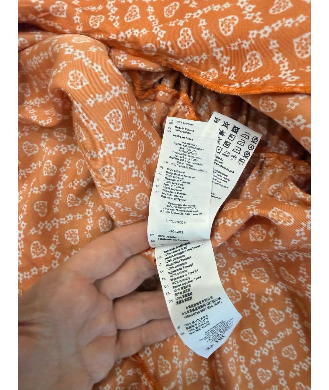 SANDRO Оранжевое полиэстеровое повседневное платье, фото 6