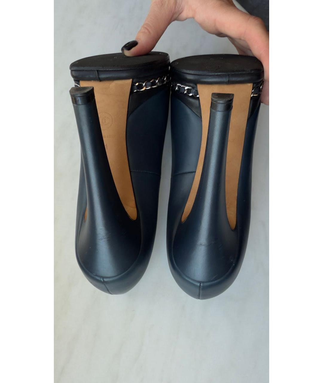 CHANEL Темно-синие кожаные туфли, фото 5