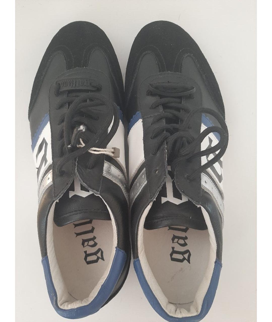 JOHN GALLIANO Синие кожаные низкие кроссовки / кеды, фото 3