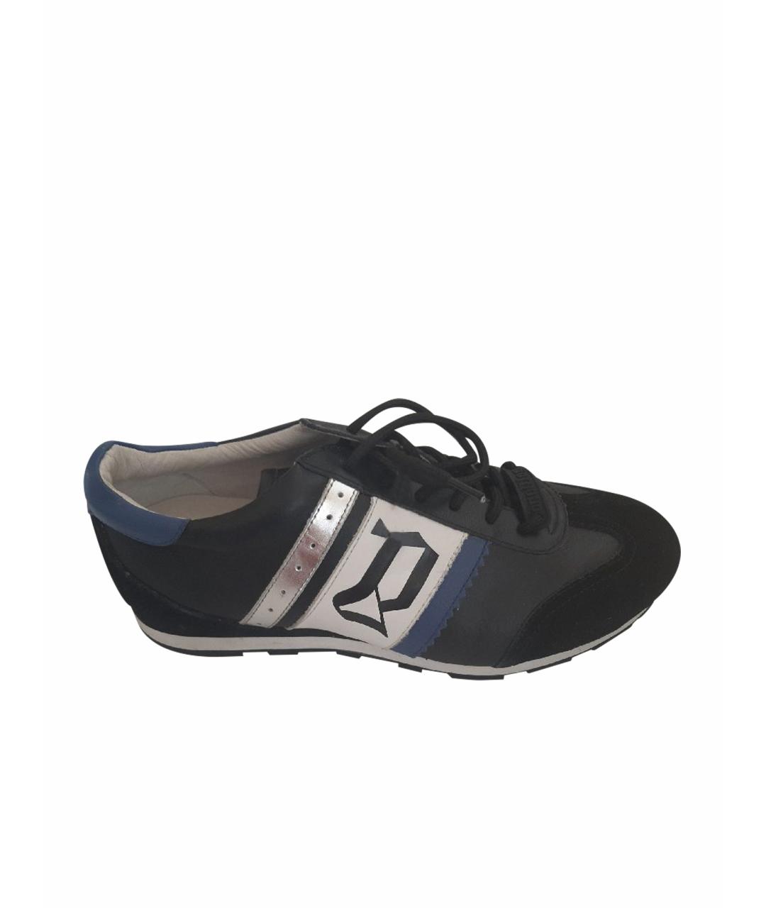 JOHN GALLIANO Синие кожаные низкие кроссовки / кеды, фото 1