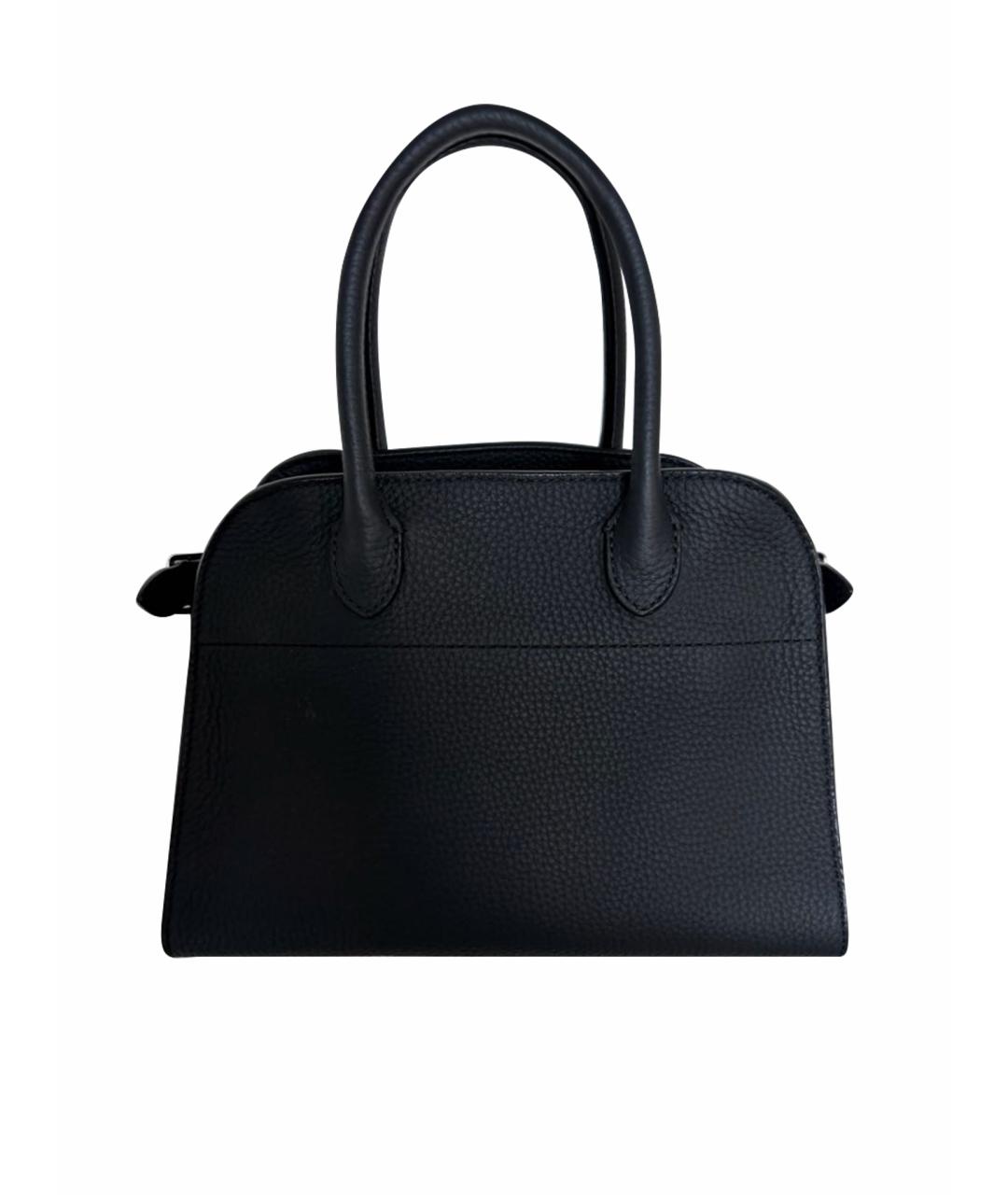 THE ROW Черная кожаная сумка с короткими ручками, фото 1