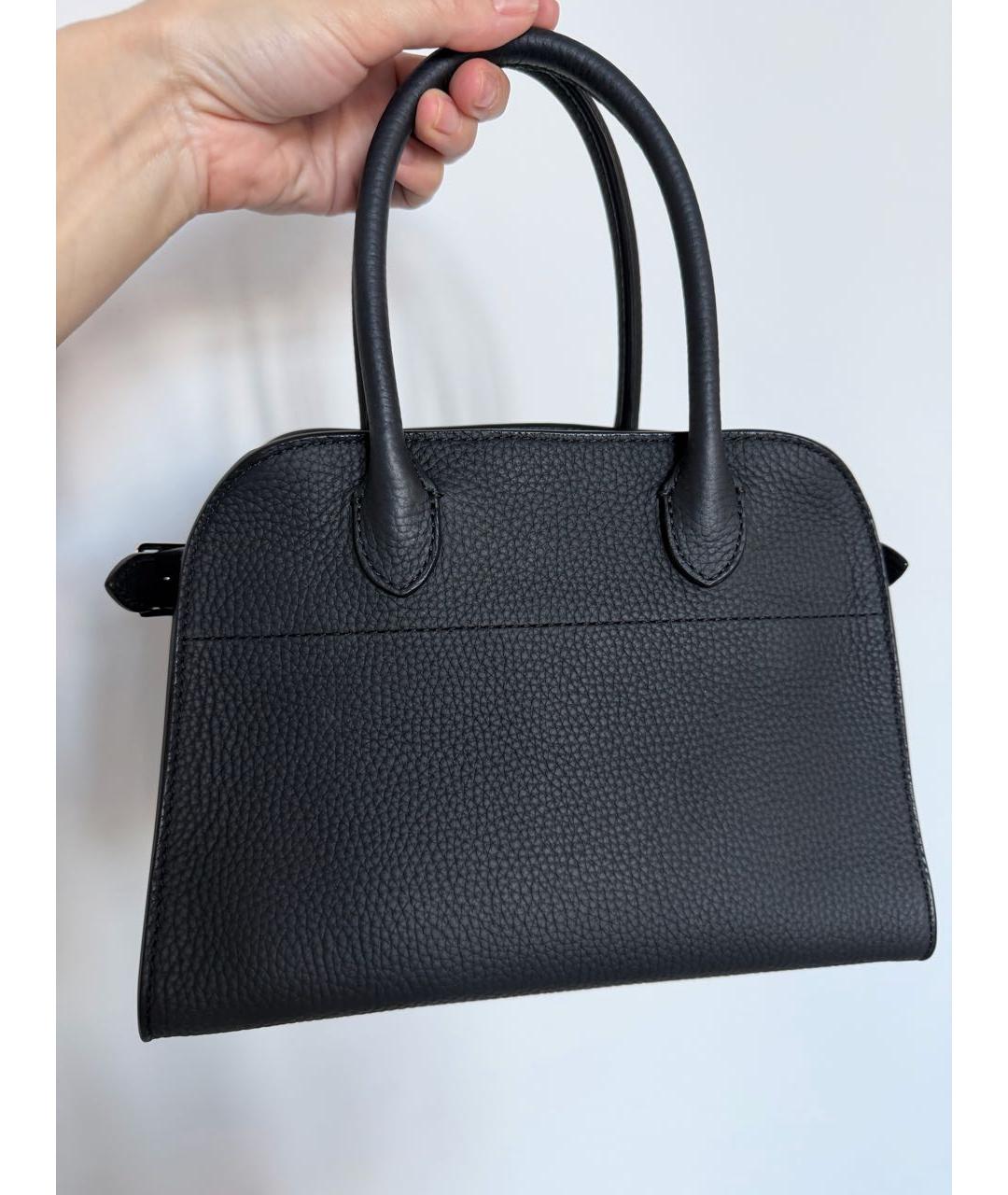 THE ROW Черная кожаная сумка с короткими ручками, фото 3