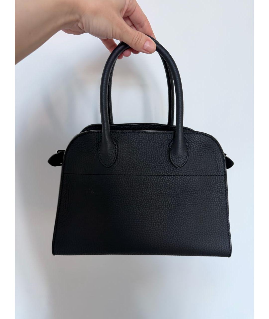 THE ROW Черная кожаная сумка с короткими ручками, фото 8