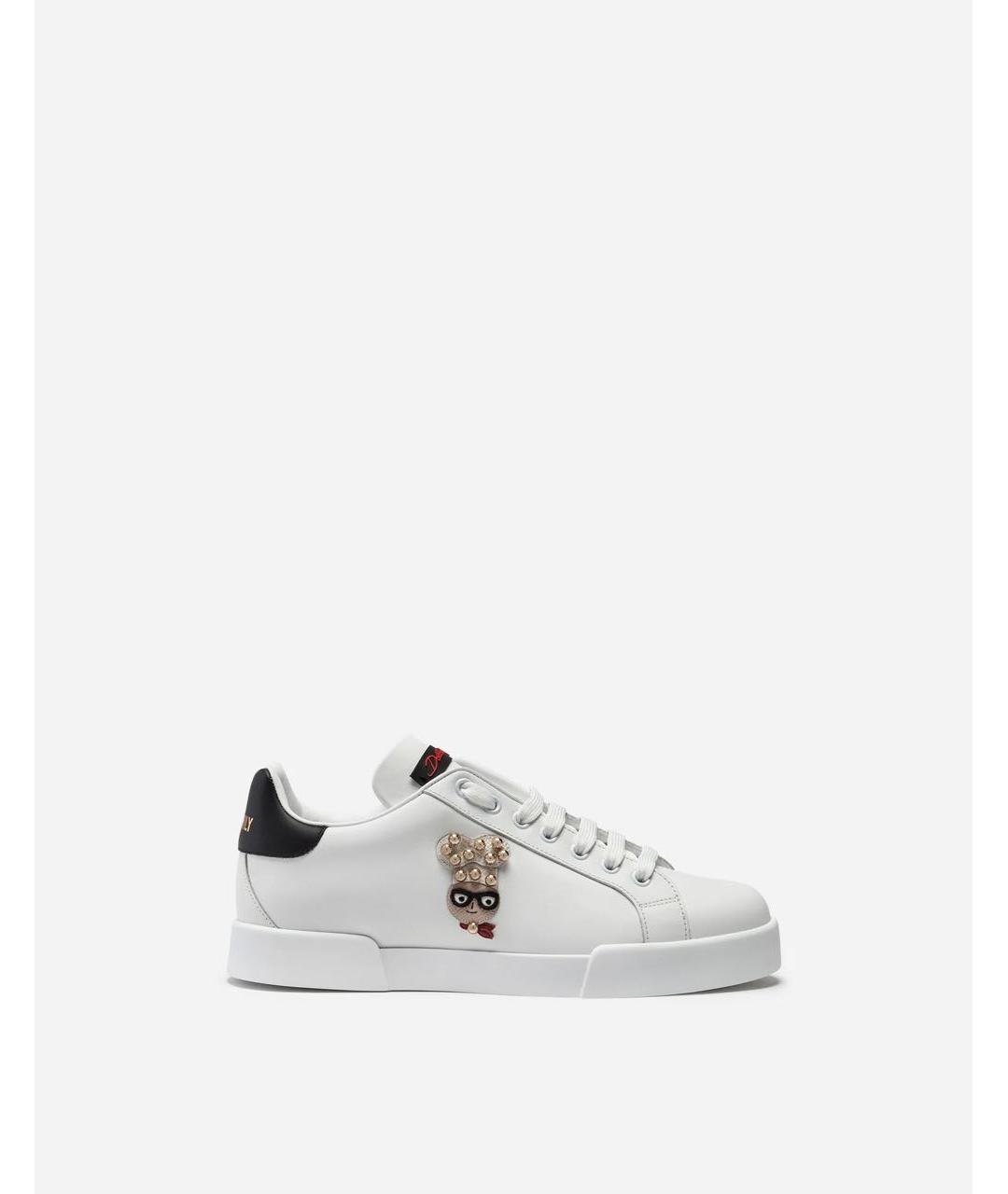 DOLCE&GABBANA Белые кожаные кеды, фото 7