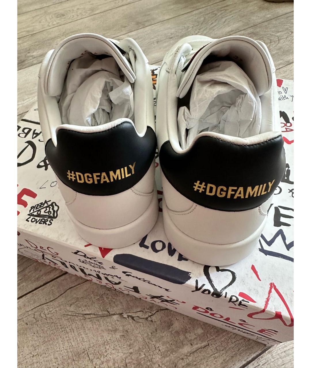 DOLCE&GABBANA Белые кожаные кеды, фото 6