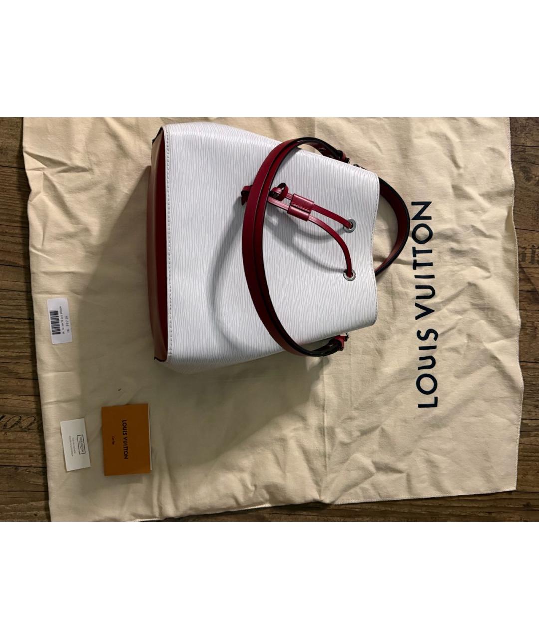 LOUIS VUITTON Белая кожаная сумка тоут, фото 9