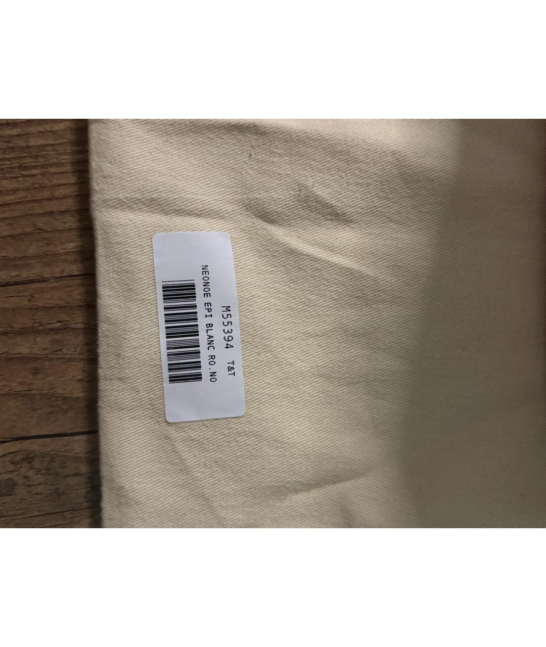 LOUIS VUITTON Белая кожаная сумка тоут, фото 7