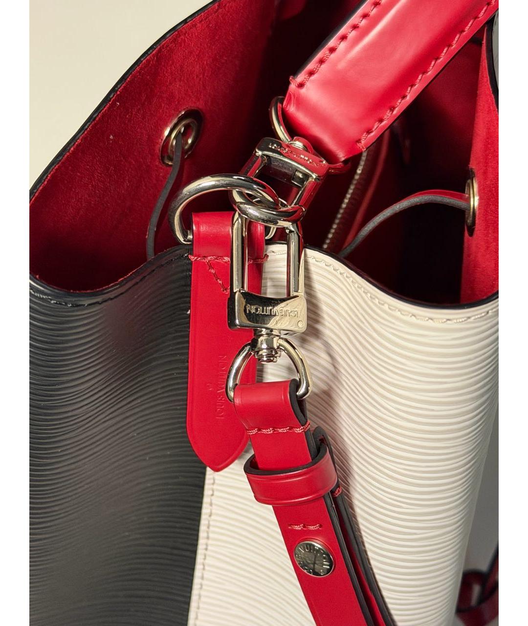 LOUIS VUITTON Белая кожаная сумка тоут, фото 4