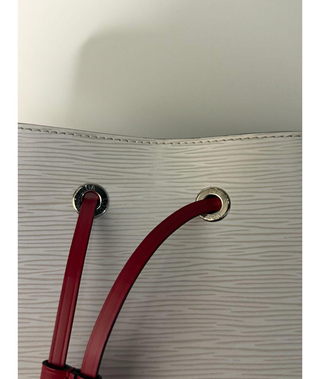 LOUIS VUITTON Белая кожаная сумка тоут, фото 6