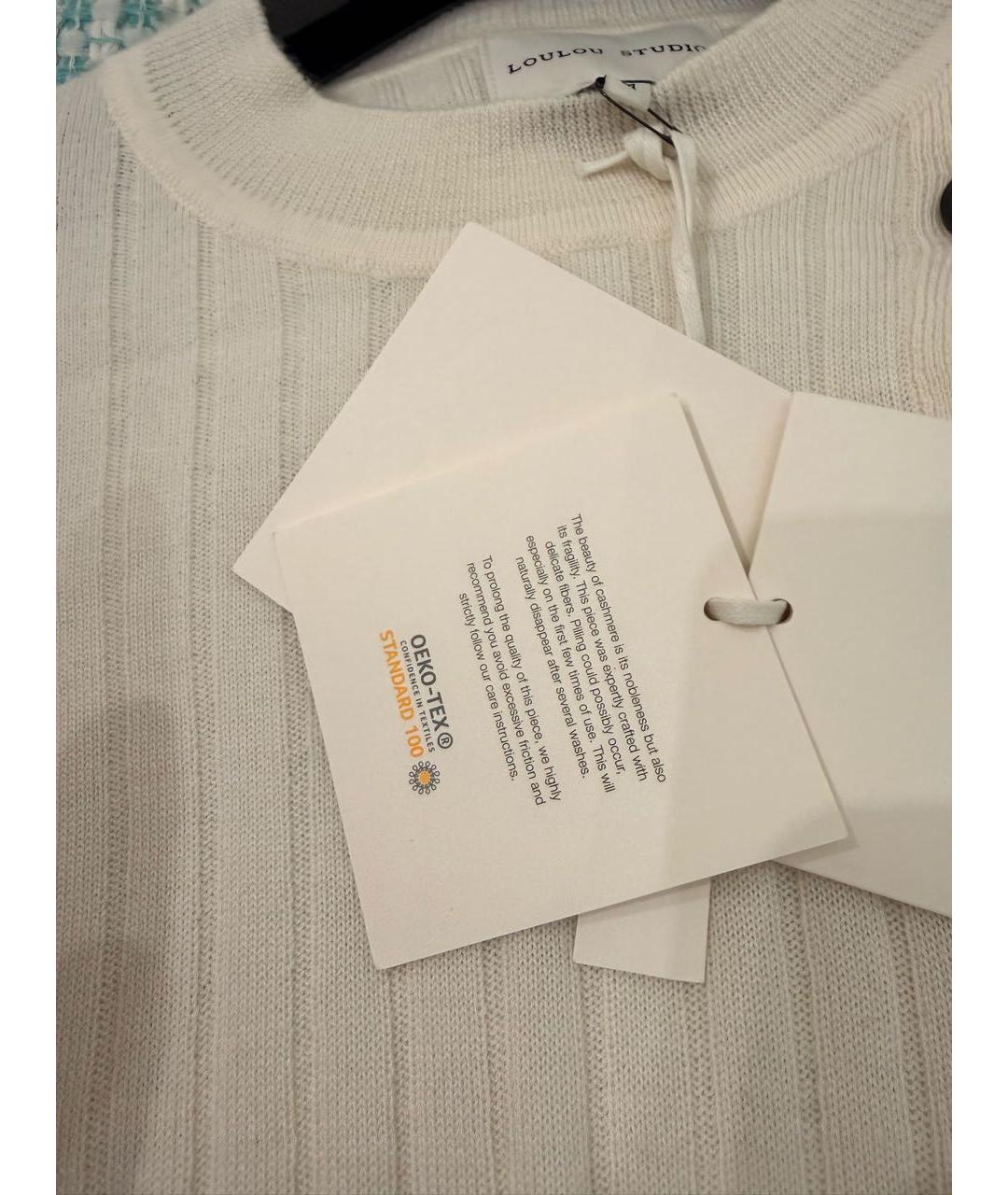 LOULOU STUDIO Белый шерстяной джемпер / свитер, фото 3