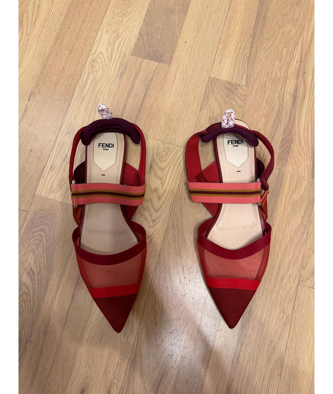 FENDI Бордовые балетки, фото 2