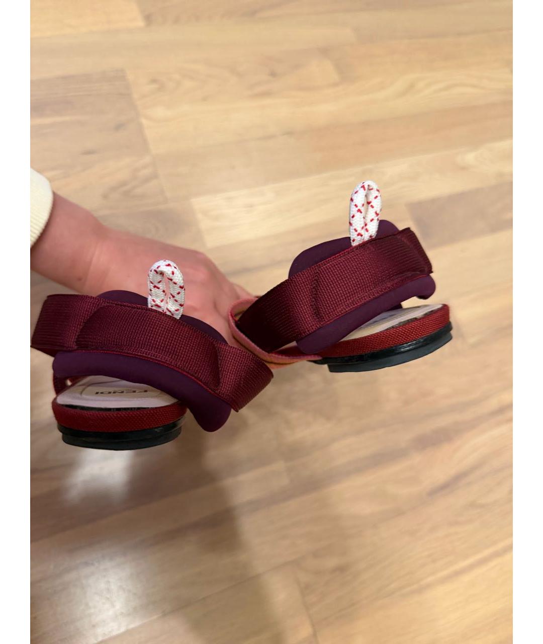 FENDI Бордовые балетки, фото 4