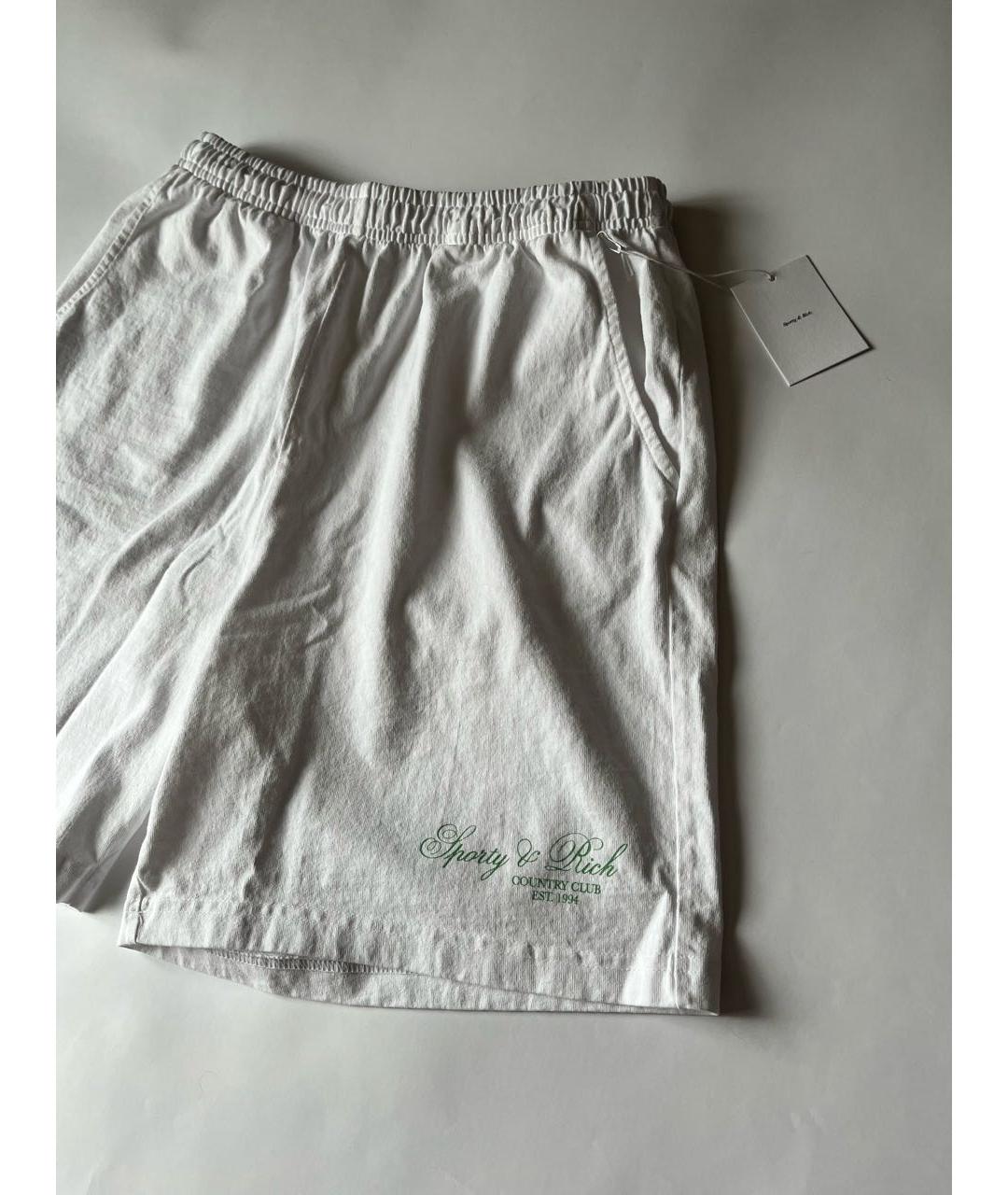 SPORTY AND RICH Белые хлопковые шорты, фото 3