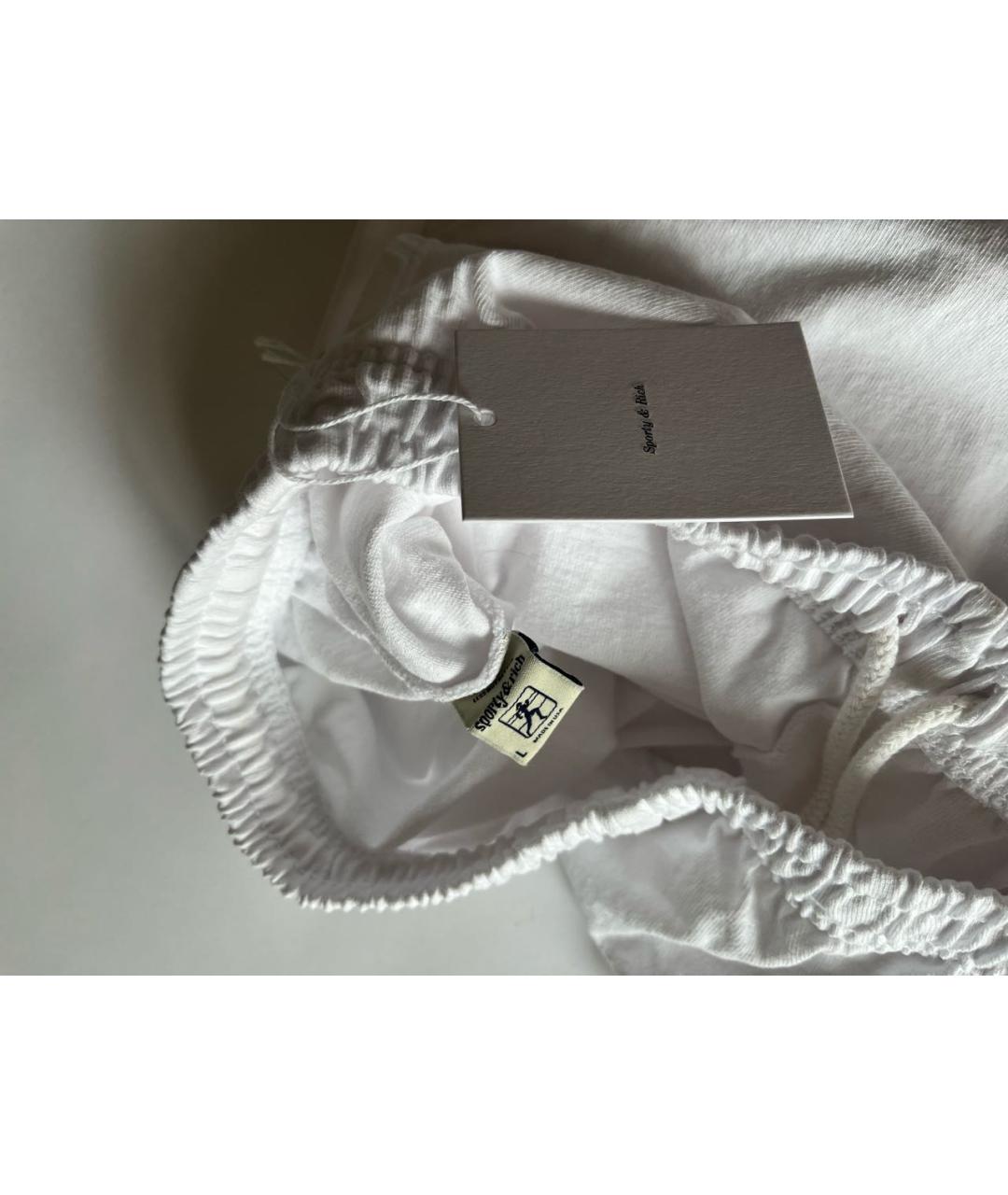 SPORTY AND RICH Белые хлопковые шорты, фото 4