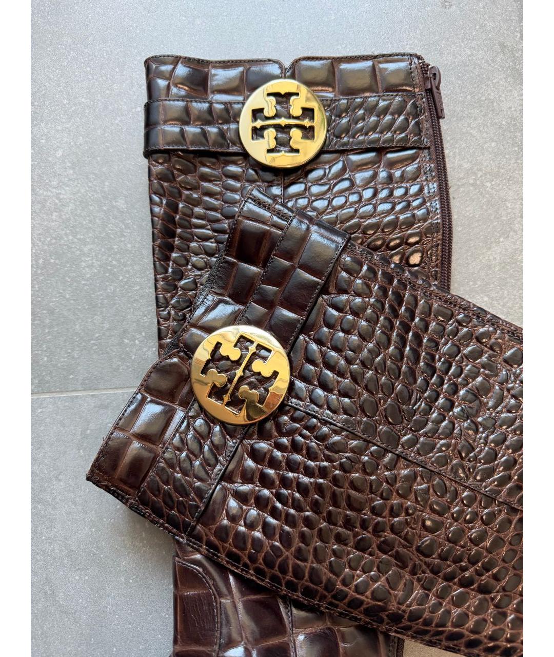 TORY BURCH Коричневые кожаные сапоги, фото 5