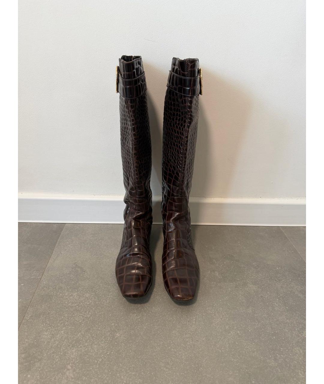 TORY BURCH Коричневые кожаные сапоги, фото 2