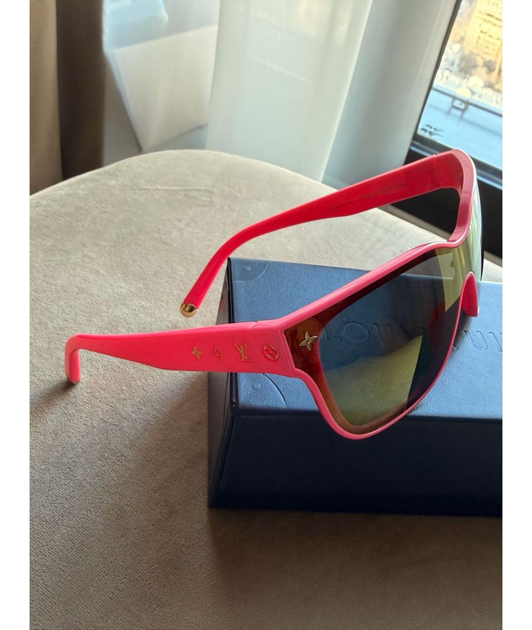 LOUIS VUITTON Розовые пластиковые солнцезащитные очки, фото 2