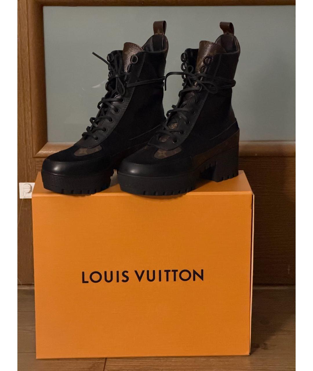 LOUIS VUITTON Черные кожаные полусапоги, фото 2