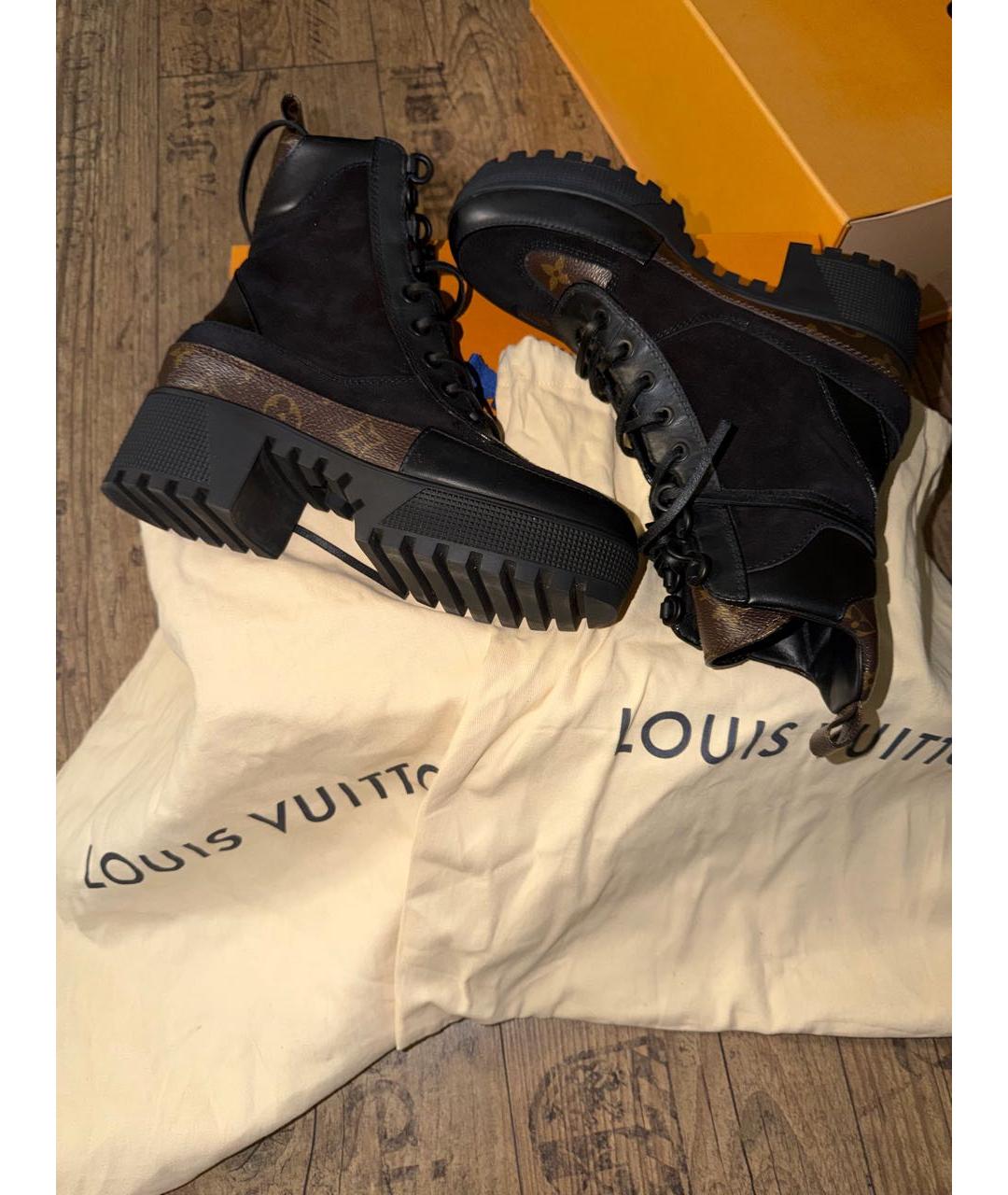 LOUIS VUITTON Черные кожаные полусапоги, фото 7