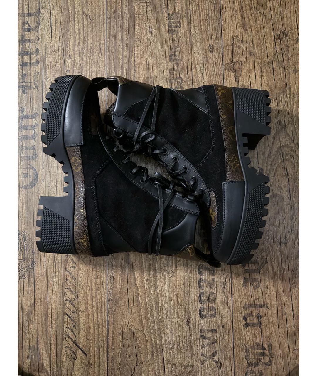 LOUIS VUITTON Черные кожаные полусапоги, фото 8