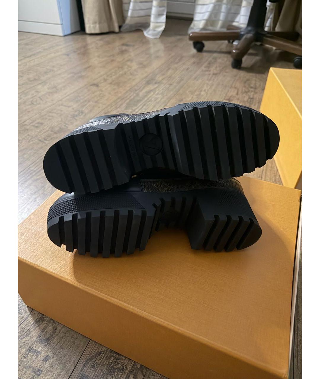 LOUIS VUITTON Черные кожаные полусапоги, фото 4