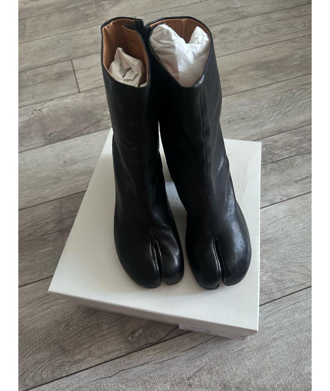 MAISON MARGIELA Черные кожаные ботильоны, фото 2