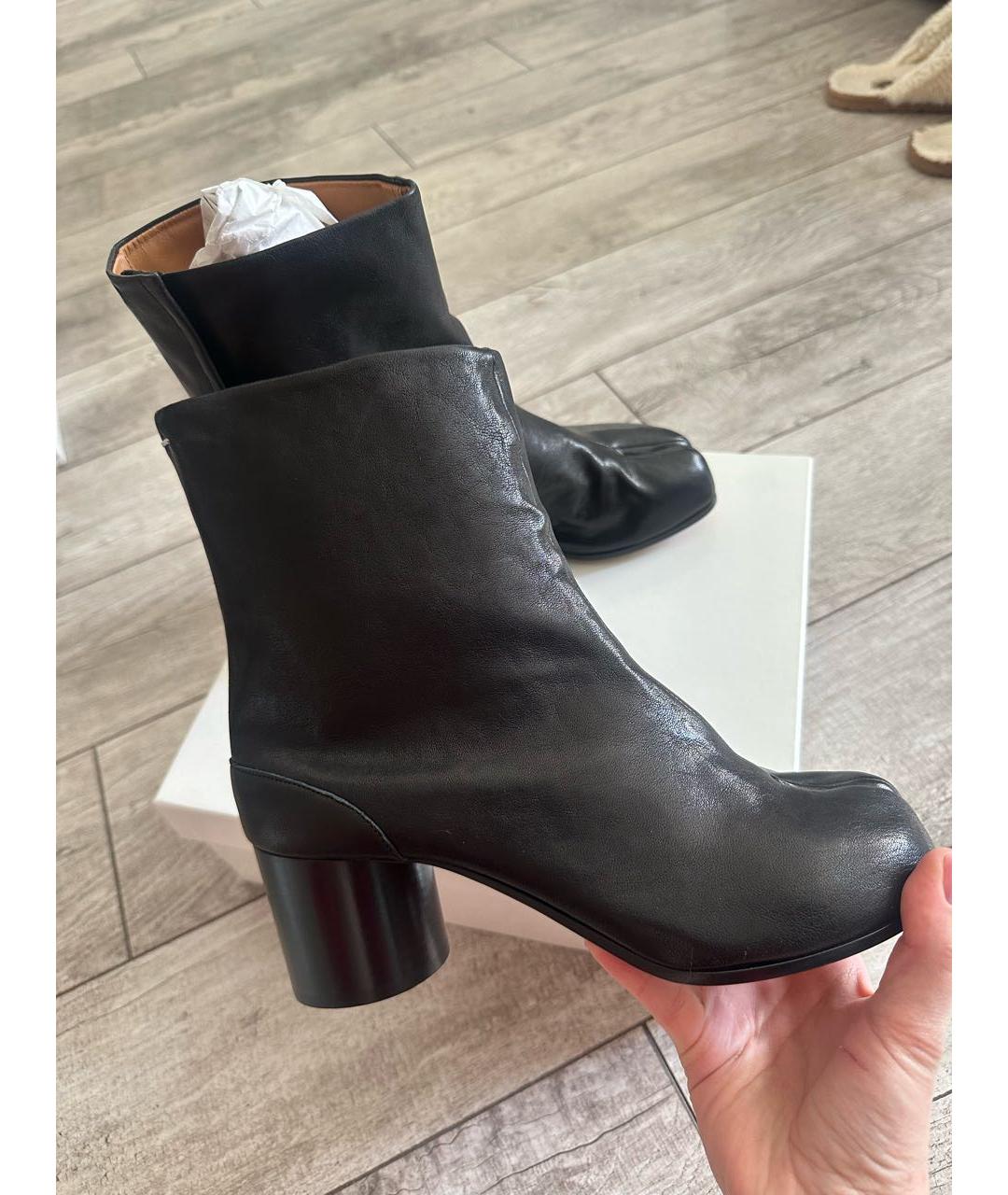 MAISON MARGIELA Черные кожаные ботильоны, фото 5