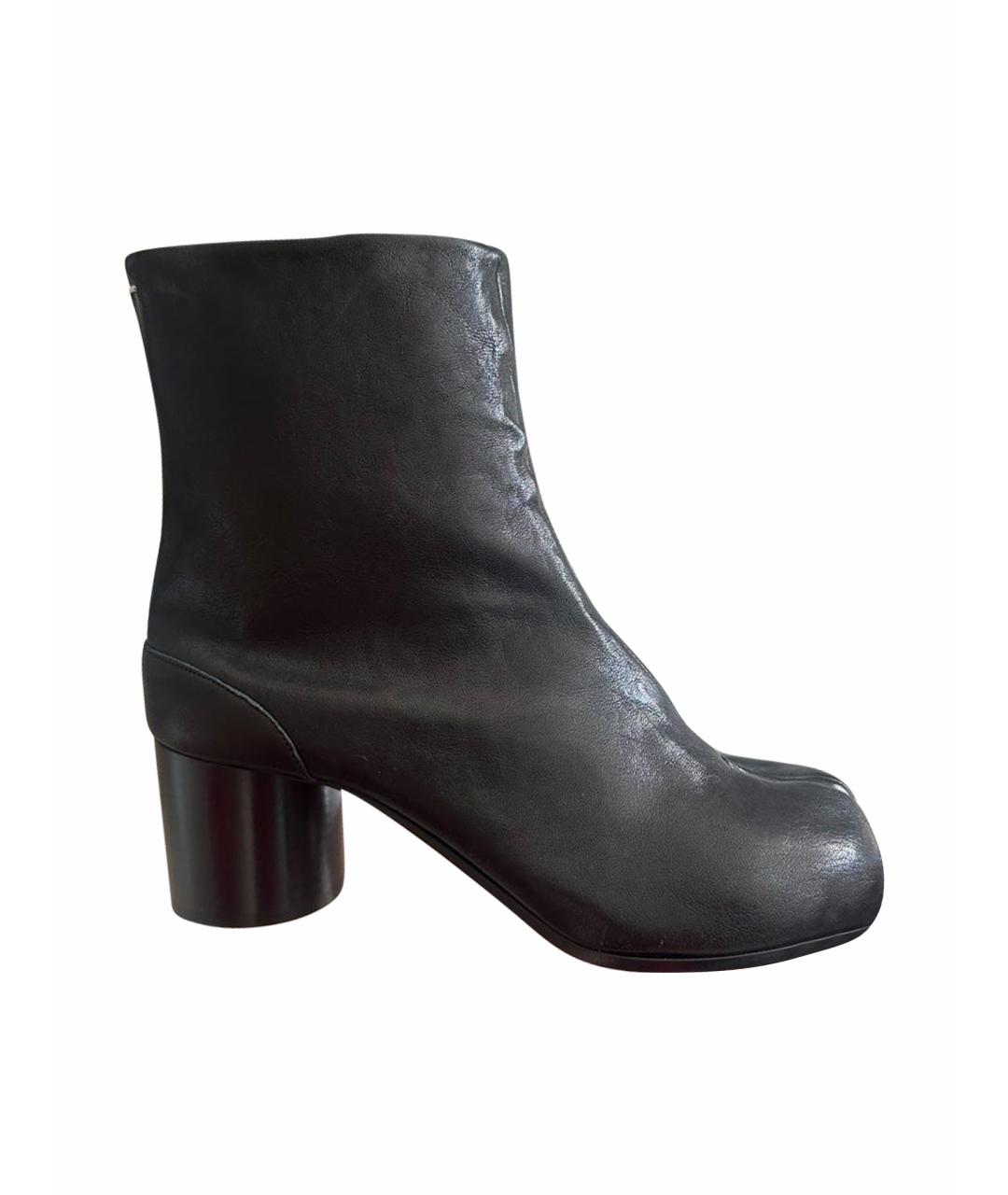 MAISON MARGIELA Черные кожаные ботильоны, фото 1