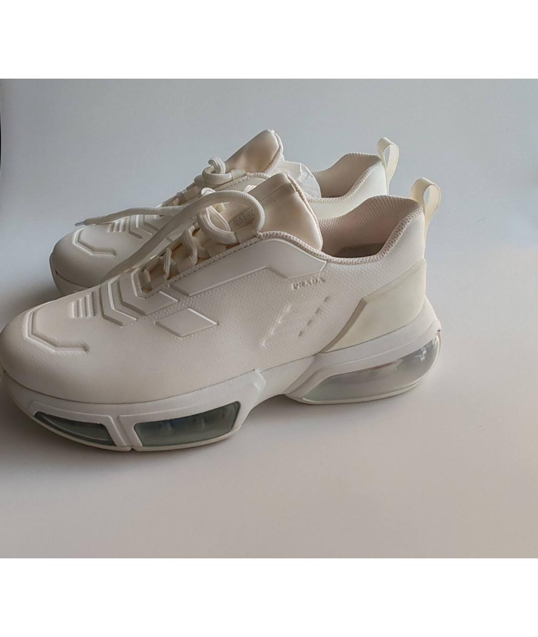 PRADA Белые низкие кроссовки / кеды, фото 10