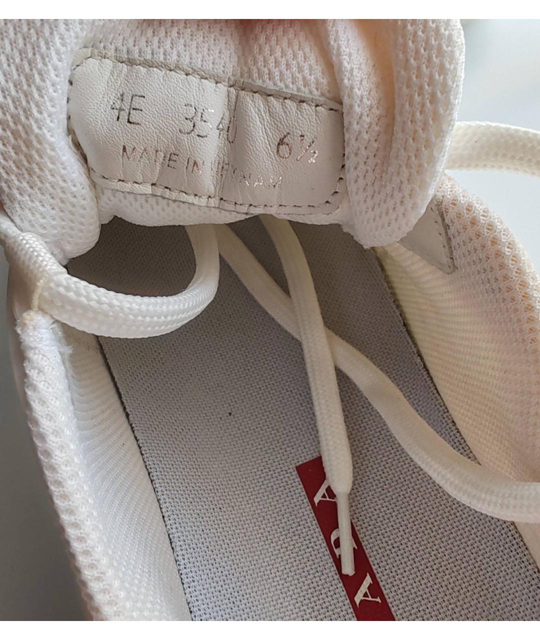PRADA Белые низкие кроссовки / кеды, фото 7