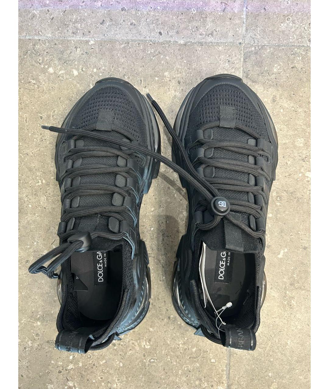 DOLCE&GABBANA Черные синтетические низкие кроссовки / кеды, фото 3